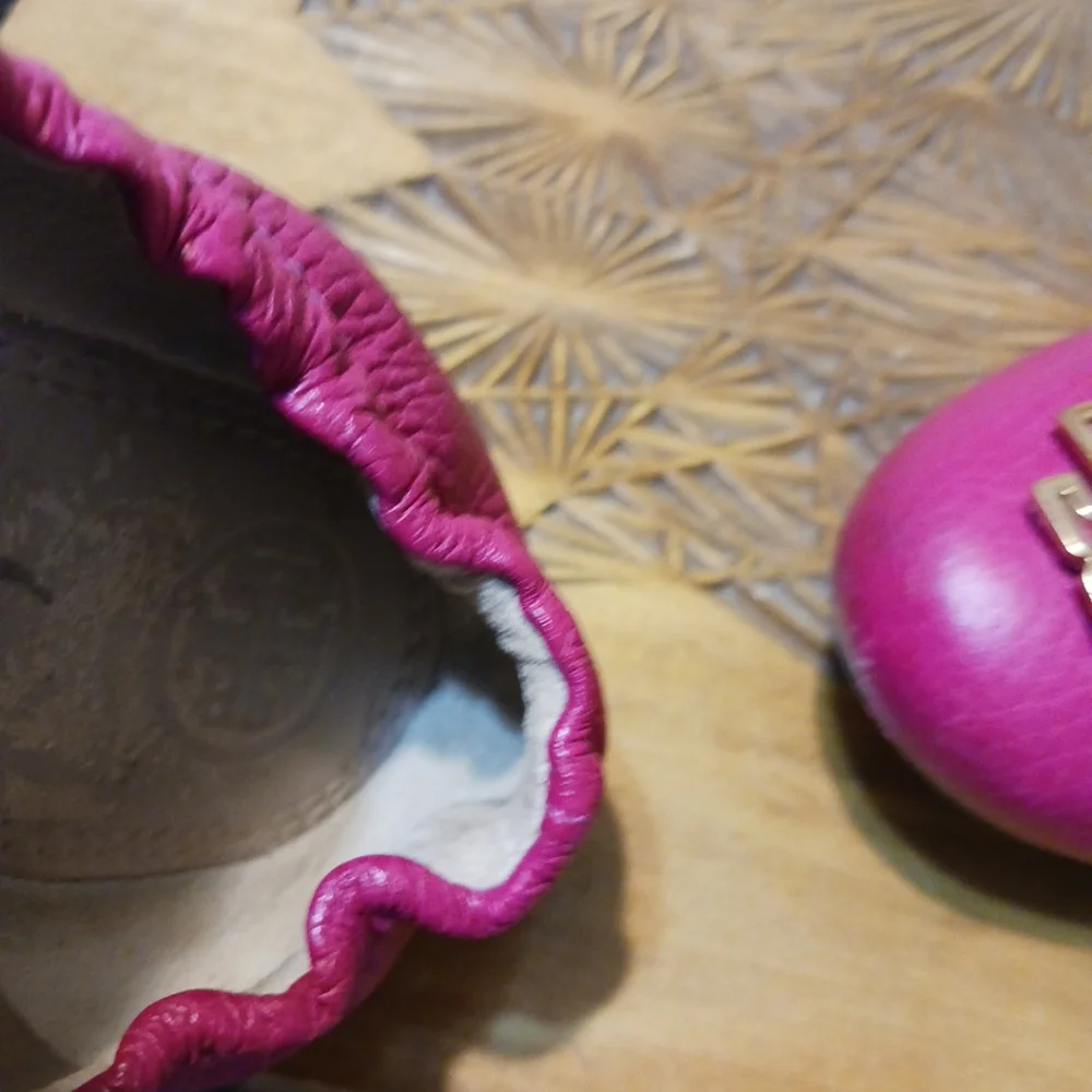 Tory Burch Pink Flats with Gold Logo - Picture 11 of 11